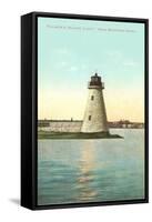 Palmer's Island Lighthouse, New Bedford, Mass.-null-Framed Stretched Canvas