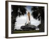 Palmetto Trees Frame Space Shuttle Endeavour as it Rolls Toward the Launch Pad-Stocktrek Images-Framed Photographic Print