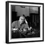 Palmiro Togliatti Thoughtful in Front of a Chessboard-Marisa Rastellini-Framed Photographic Print