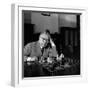 Palmiro Togliatti Thoughtful in Front of a Chessboard-Marisa Rastellini-Framed Photographic Print