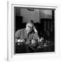 Palmiro Togliatti Thoughtful in Front of a Chessboard-Marisa Rastellini-Framed Photographic Print