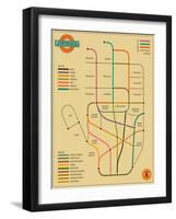 Palmistry Map-Jazzberry Blue-Framed Art Print