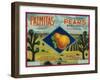 Palmitas Pear Crate Label - Antelope Valley, CA-Lantern Press-Framed Art Print