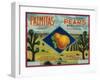 Palmitas Pear Crate Label - Antelope Valley, CA-Lantern Press-Framed Art Print