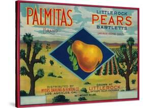 Palmitas Pear Crate Label - Antelope Valley, CA-Lantern Press-Stretched Canvas