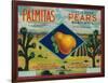 Palmitas Pear Crate Label - Antelope Valley, CA-Lantern Press-Framed Art Print