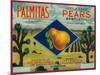Palmitas Pear Crate Label - Antelope Valley, CA-Lantern Press-Mounted Art Print