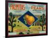 Palmitas Pear Crate Label - Antelope Valley, CA-Lantern Press-Framed Art Print