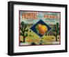 Palmitas Pear Crate Label - Antelope Valley, CA-Lantern Press-Framed Art Print
