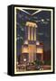 Palmolive Building at Night, Chicago, Illinois-null-Framed Stretched Canvas