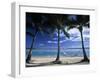 Palms and Hammock, Akitua Motu, Aitutaki, Cook Islands-Walter Bibikow-Framed Photographic Print