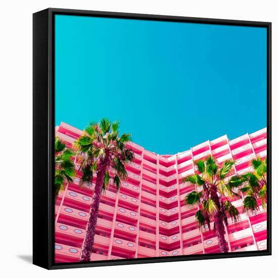 Palms and Hotel-Evgeniya Porechenskaya-Framed Stretched Canvas