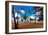 Palms And Lifeguard Hut, Luquillo Beach, Pr-George Oze-Framed Photographic Print