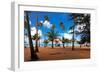 Palms And Lifeguard Hut, Luquillo Beach, Pr-George Oze-Framed Photographic Print