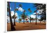 Palms And Lifeguard Hut, Luquillo Beach, Pr-George Oze-Framed Photographic Print