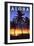 Palms and Sunset - Aloha-Lantern Press-Framed Art Print