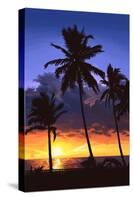 Palms and Sunset-Lantern Press-Stretched Canvas