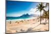 Palms and Two Brothers Mountain on Ipanema Beach in Rio De Janeiro. Brazil.-Aleksandar Todorovic-Mounted Photographic Print