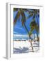 Palms and Umbrellas, Isla Mujeres, Mexico-George Oze-Framed Photographic Print