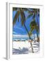Palms and Umbrellas, Isla Mujeres, Mexico-George Oze-Framed Photographic Print