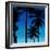 Palms Black on Blue II-Mia Jensen-Framed Art Print