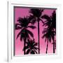 Palms Black on Pink I-Mia Jensen-Framed Art Print