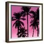 Palms Black on Pink I-Mia Jensen-Framed Art Print