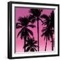 Palms Black on Pink I-Mia Jensen-Framed Art Print