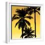 Palms Black on Yellow I-Mia Jensen-Framed Art Print