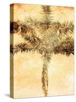 Palms on Brown IV-null-Stretched Canvas