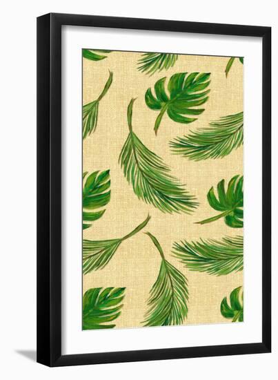 Palms On Linen Pattern-Julie DeRice-Framed Art Print