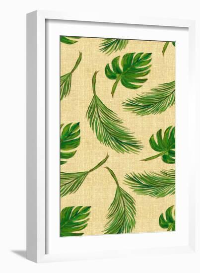 Palms On Linen Pattern-Julie DeRice-Framed Art Print