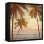 Palms on the Water II-John Seba-Framed Stretched Canvas