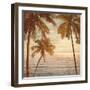 Palms on the Water II-John Seba-Framed Art Print
