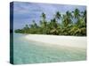 Palms, White Sand and Turquoise Water, One Foot Island, Aitutaki, Cook Islands, South Pacific-Dominic Webster-Stretched Canvas