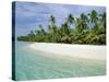 Palms, White Sand and Turquoise Water, One Foot Island, Aitutaki, Cook Islands, South Pacific-Dominic Webster-Stretched Canvas