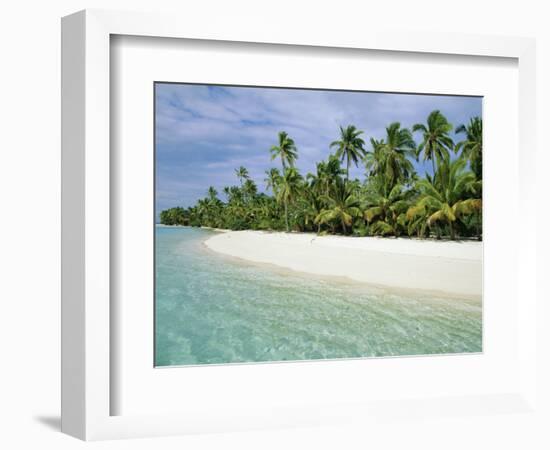 Palms, White Sand and Turquoise Water, One Foot Island, Aitutaki, Cook Islands, South Pacific-Dominic Webster-Framed Photographic Print