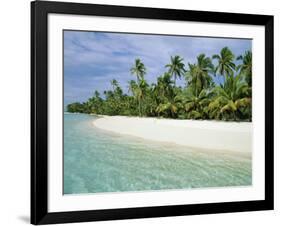 Palms, White Sand and Turquoise Water, One Foot Island, Aitutaki, Cook Islands, South Pacific-Dominic Webster-Framed Photographic Print