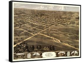 Palmyra, Missouri - Panoramic Map-Lantern Press-Framed Stretched Canvas