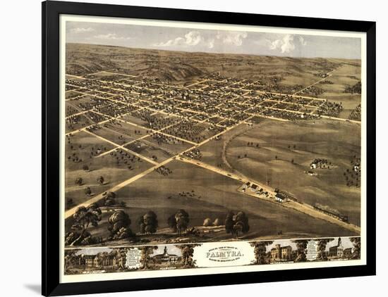 Palmyra, Missouri - Panoramic Map-Lantern Press-Framed Art Print