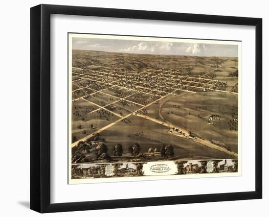 Palmyra, Missouri - Panoramic Map-Lantern Press-Framed Art Print