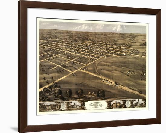 Palmyra, Missouri - Panoramic Map-Lantern Press-Framed Art Print