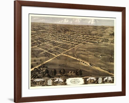 Palmyra, Missouri - Panoramic Map-Lantern Press-Framed Art Print