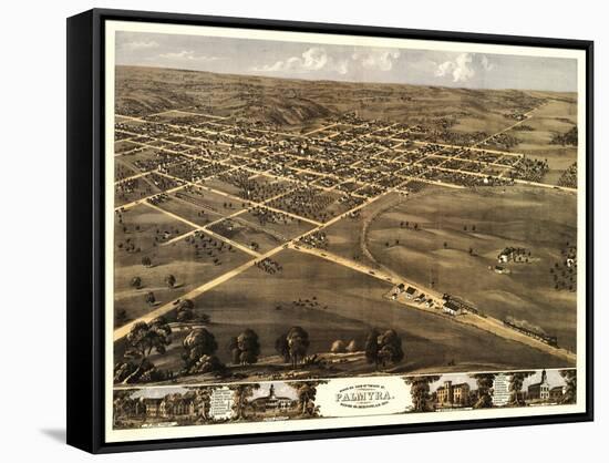 Palmyra, Missouri - Panoramic Map-Lantern Press-Framed Stretched Canvas