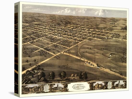 Palmyra, Missouri - Panoramic Map-Lantern Press-Stretched Canvas