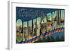 Palo Alto, California - Large Letter Scenes-Lantern Press-Framed Art Print