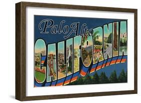 Palo Alto, California - Large Letter Scenes-Lantern Press-Framed Art Print