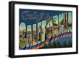 Palo Alto, California - Large Letter Scenes-Lantern Press-Framed Art Print