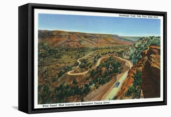 Palo Duro Canyon State Park, Texas - Aerial View of the Goodnight Trail, c.1941-Lantern Press-Framed Stretched Canvas