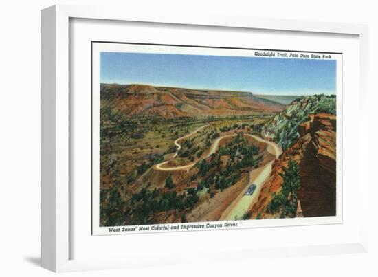 Palo Duro Canyon State Park, Texas - Aerial View of the Goodnight Trail, c.1941-Lantern Press-Framed Art Print